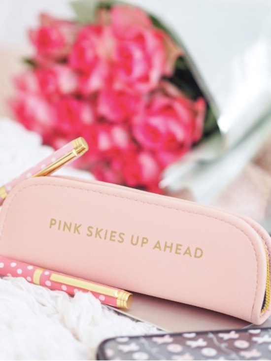 Clementine Handbags - Pink Skies Up Ahead Mini Pink Cosmetic Case